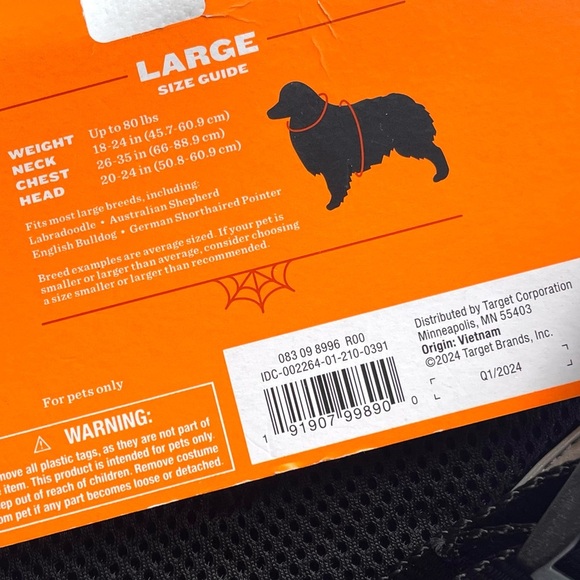 Hyde & EEK! Boutique Neon Skeleton Dog Harness Costume Size Large - Picture 3 of 6